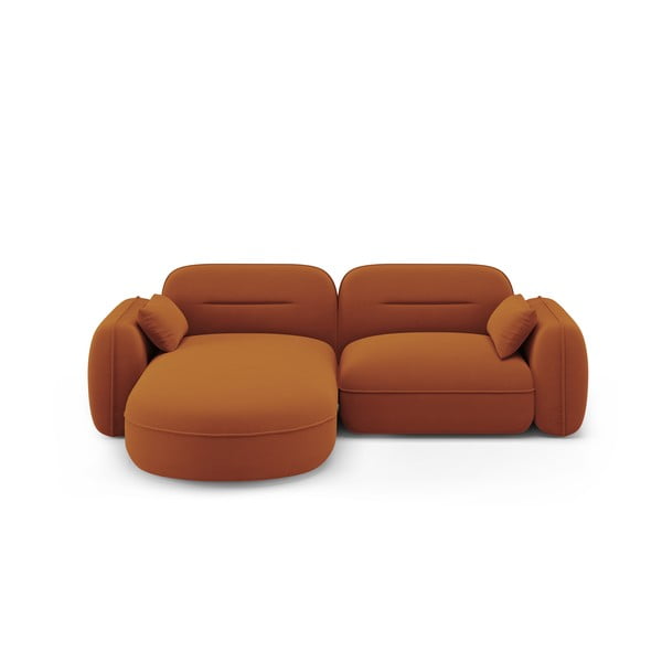 Oranžs samta stūra dīvāns (ar kreiso stūri) Audrey – Interieurs 86