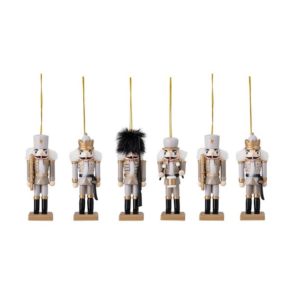 Koka Ziemassvētku eglītes rotājumi (6 gab.) 13 cm Nikita – Bloomingville