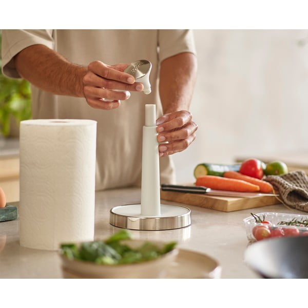 Balts plastmasas papīra dvieļu statīvs ø 16 cm Push&Tear – Joseph Joseph-image-2