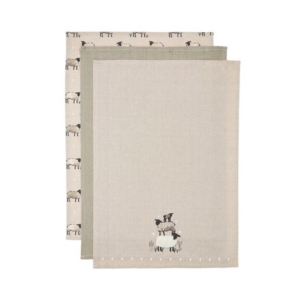 Trauku dvieļi (3 gab.) no lina maisījuma 45x65 cm Highland Sheep – Cooksmart ®-image-3
