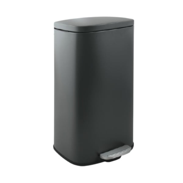 Tumši pelēka tērauda atkritumu tvertne ar pedāli 50 l   Akira – Spirella