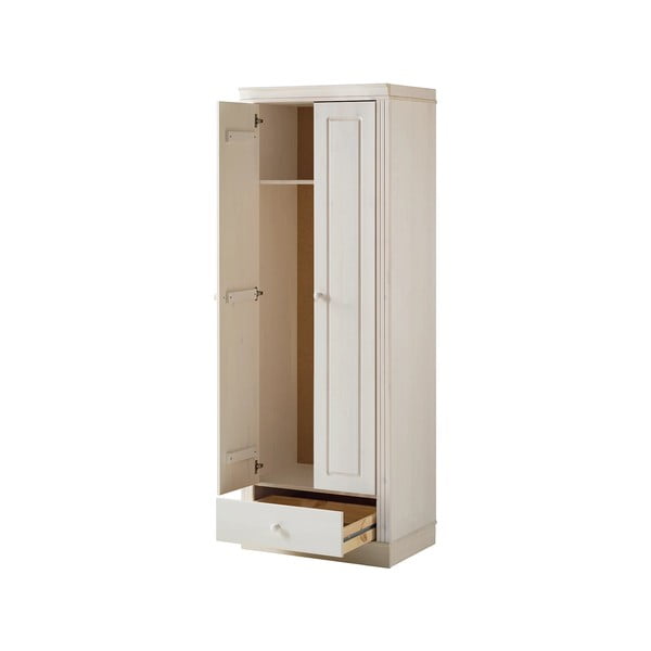 Balts priedes masīvkoka drēbju skapis 65x180 cm Anita – Støraa-image-4