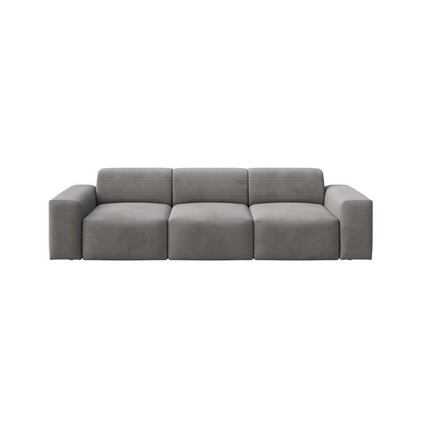Pelēks velveta dīvāns 285 cm Fluvio – MESONICA
