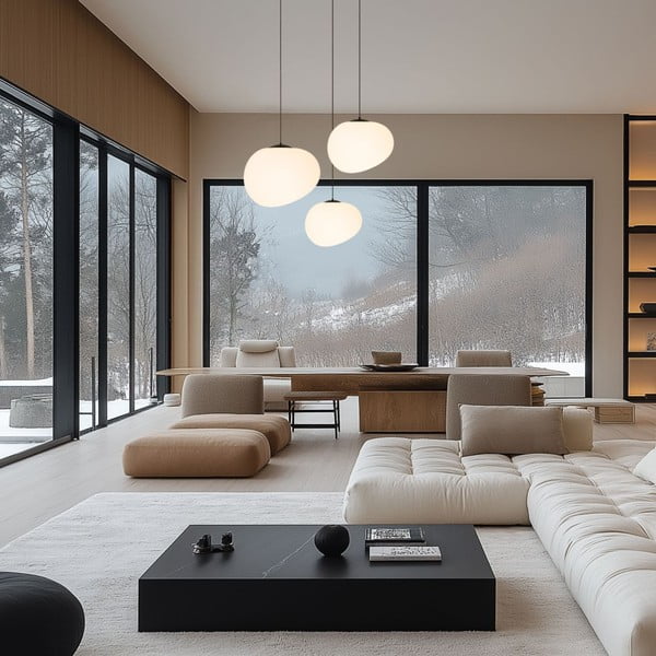 Melnbalta piekaramā lampa ø 25 cm Stones – Candellux Lighting-image-2