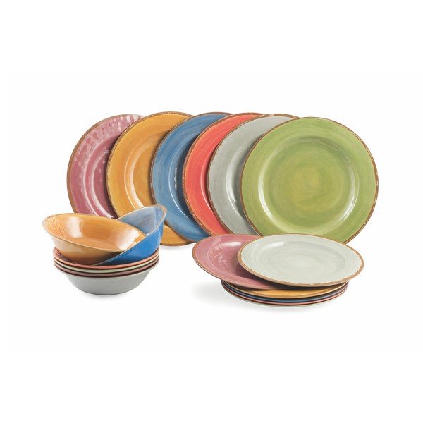 Villa d'Este Lucia 18 gabalu krāsaino trauku komplekts-image-1