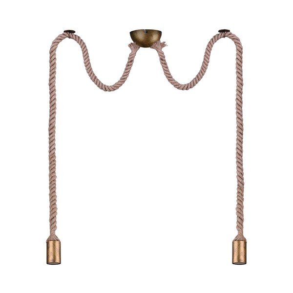 Misiņa krāsas piekaramā lampa ø 12 cm Rope – Trio-image-2