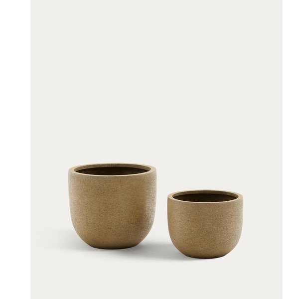 Puķu poda apvalki (2 gab.) no cementa ø 44 cm Selvi – Kave Home
