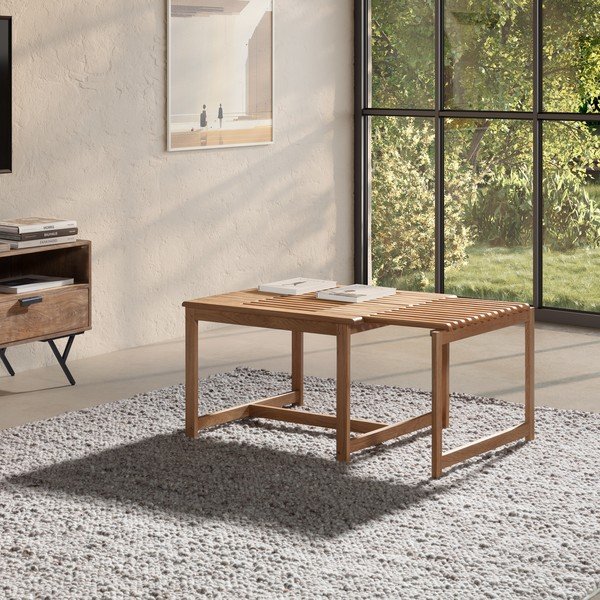 Dabīga toņa ozola masīvkoka žurnālgaldiņš 60x70 cm Unai – MOME-image-2