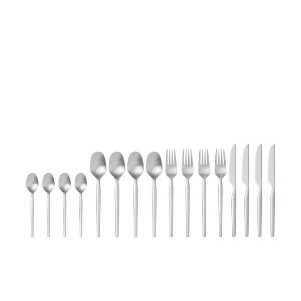 Sudraba krāsas nerūsējošā tērauda galda piederumi (16 gab.) Dorotea – Gense-image-2