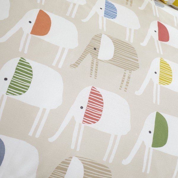 Kokvilnas bērnu gultas veļa 200x135 cm Minbu Elephant – Pineapple Elephant-image-4