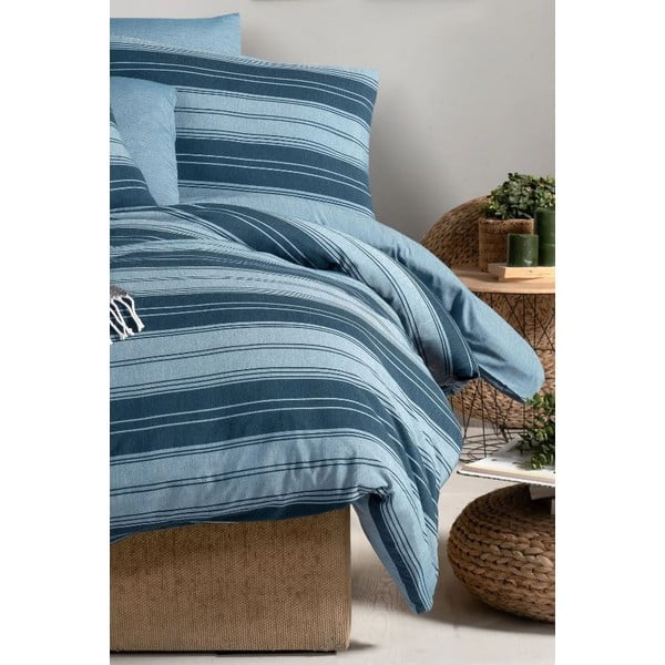 Zila divguļamā  gultas veļa ar palagu 200x220 cm Stripes – Mila Home-image-2