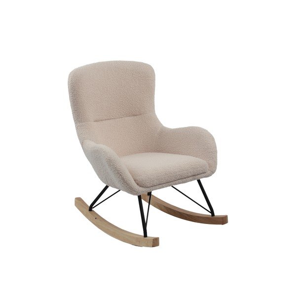 Bēšs šūpojošs bērnu atpūtas krēsls no buklē auduma Rocky – Vipack