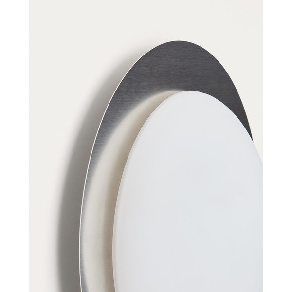 Pelēka LED sienas lampa ø 40 cm Novae – Kave Home-image-3