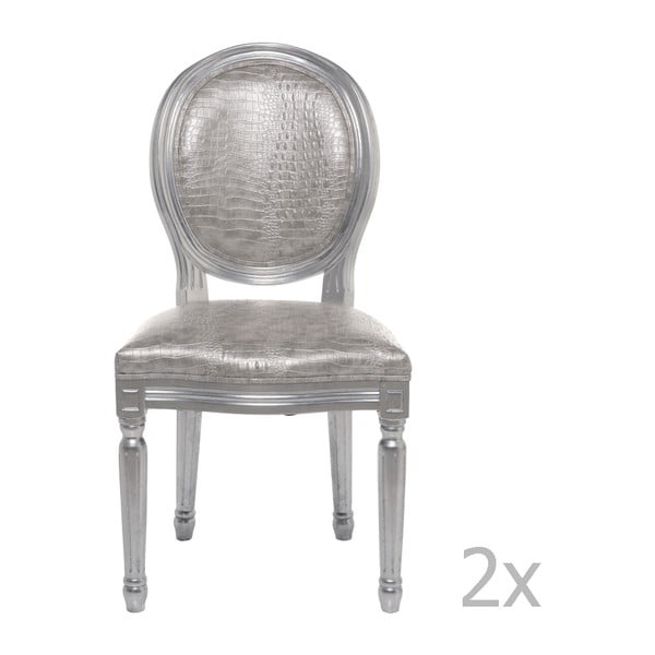 2 ēdamistabas krēslu komplekts sudraba krāsā Kare Design Louis