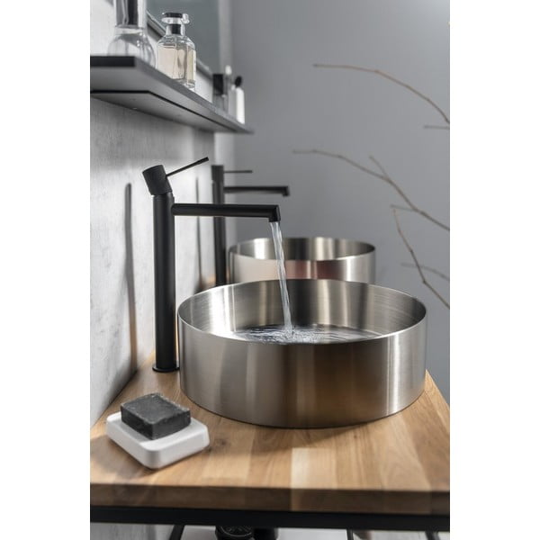 Matēti melns stāvošs jaucējkrāns izlietnei Solaris – Sapho-image-3