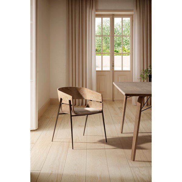 Dabīga toņa polsterēti ēdamistabas krēsli ar roku balstiem (2 gab.) Naia – MOME-image-1