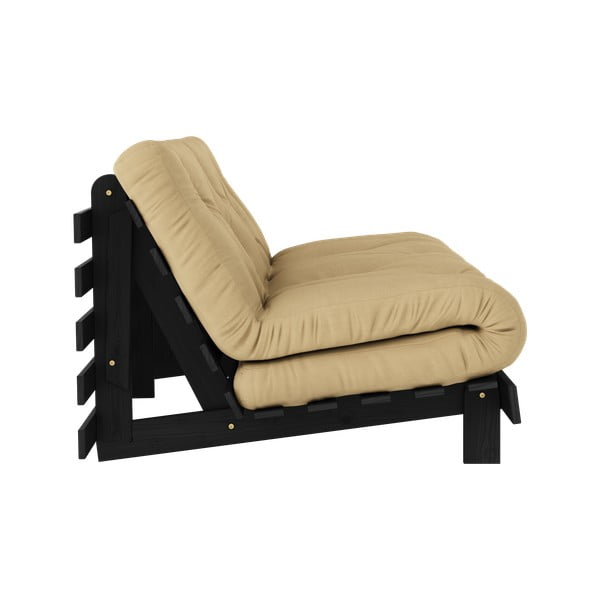 Sinepju dzeltens salokāms dīvāns 160 cm Roots Black Night – Karup Design-image-4