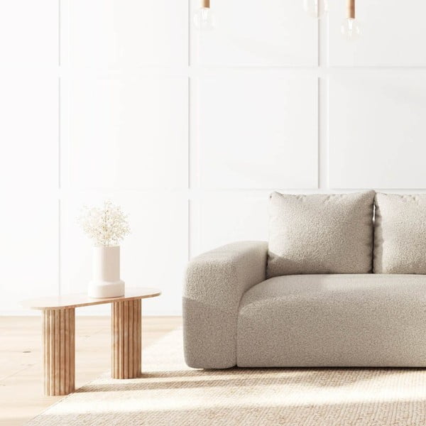 Bēšs stūra dīvāns no buklē auduma (ar labo stūri/ar zvilni) Monce – Rodier-image-4