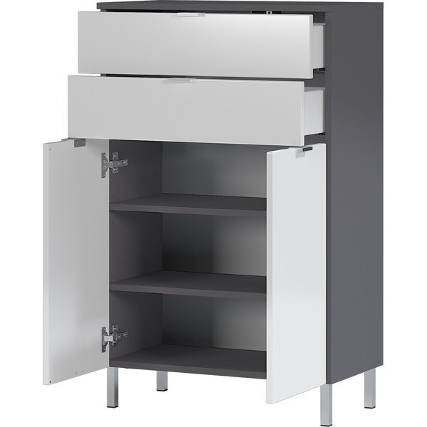 Balts ar pelēku skapis Germania Mauresa, augstums 97 cm-image-2