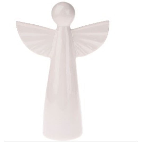 Balts keramikas dekors eņģeļa formā Dakls, augstums 12,6 cm