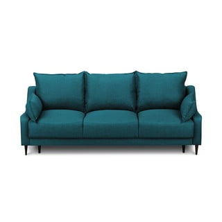 Tirkīzzils izvelkamais dīvāns ar veļas kasti Mazzini Sofas Ancolie, 215 cm