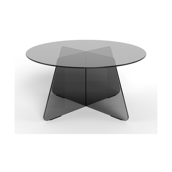 Pelēks stikla apaļš žurnālgaldiņš ø 80 cm Samos – Actona-image-2