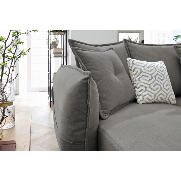 Pelēks salokāms stūra dīvāns (ar labo stūri/"U" veida) Nessa – Bobochic Paris-image-1