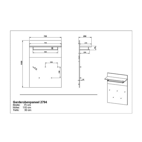 Dabīga toņa sienas pakaramais ar ozolkoka imitāciju Fremont – Germania-image-4