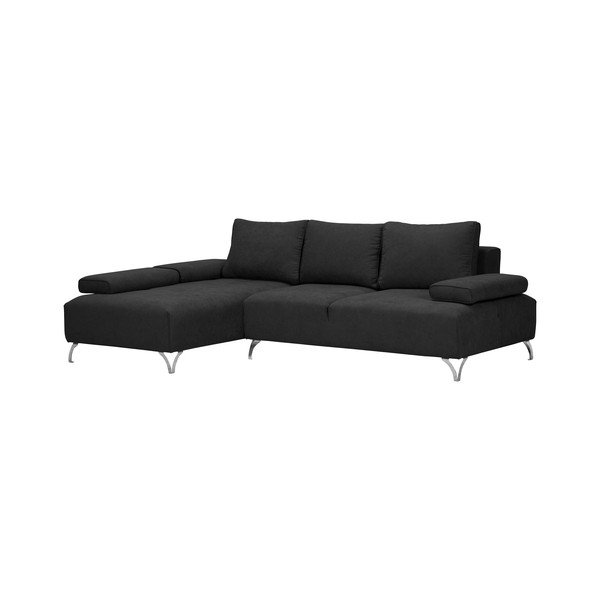 Tumši pelēka stūra dīvāns-guļamā gulta Windsor & Co Sofas Virgo, kreisais stūris-image-1