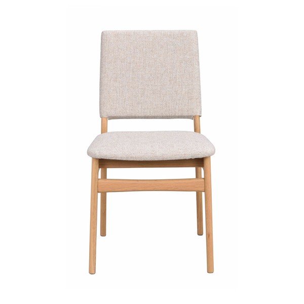 Krēmkrāsas/dabīga toņa ozola masīvkoka pusdienu krēsls Medford – Rowico-image-3