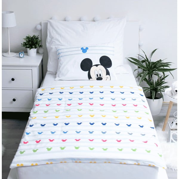 Kokvilnas bērnu gultas veļa 100x135 cm Mickey – Jerry Fabrics-image-2