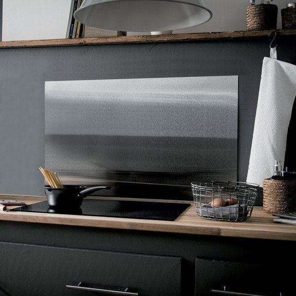 Nerūsējošā tērauda plīts sienas aizsargplāksne 50x90 cm Splash – Compactor-image-1