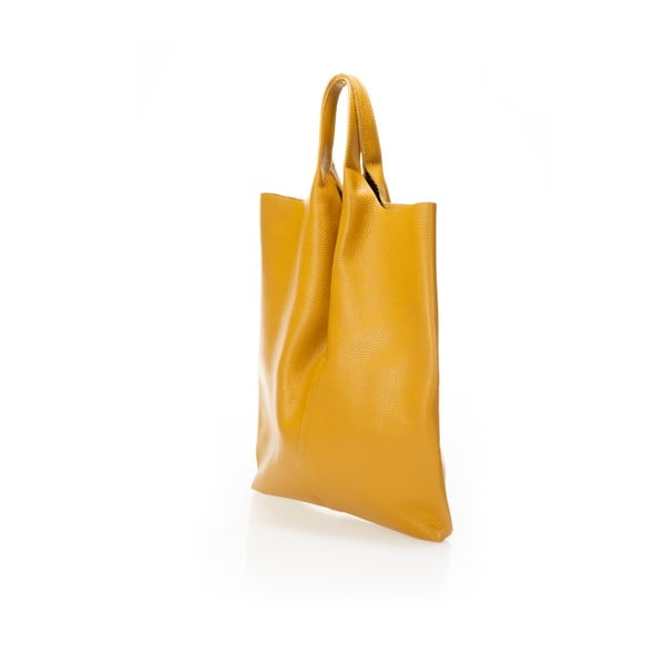 Dzeltena ādas rokassomiņa Giulia Massari Silvia-image-2