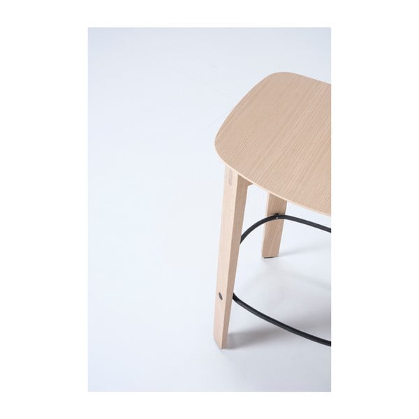 Dabīga toņa ozola masīvkoka bāra taburete (sēdekļa augstums 65 cm) Nora – Gazzda-image-1