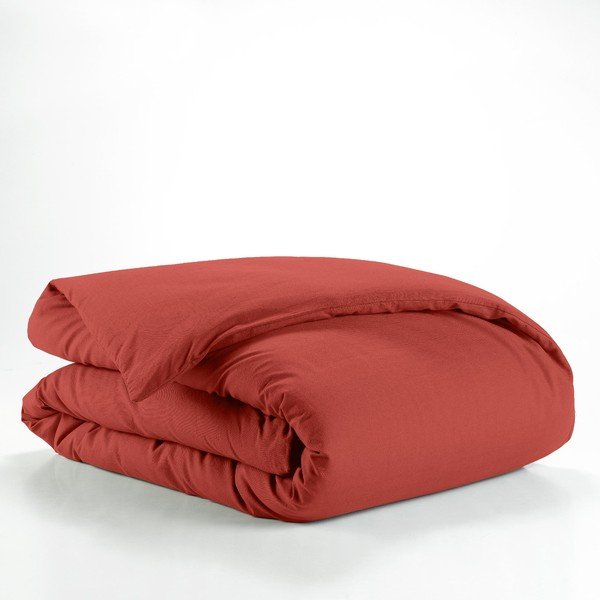 Ķieģeļu sarkans vienguļamais kokvilnas segas pārvalks 140x200 cm Lina – douceur d'intérieur