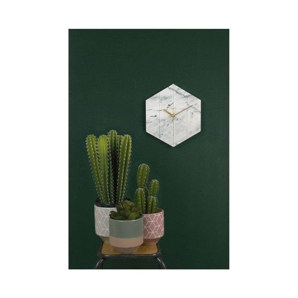 Balts sienas pulkstenis Karlsson Hexagon-image-1