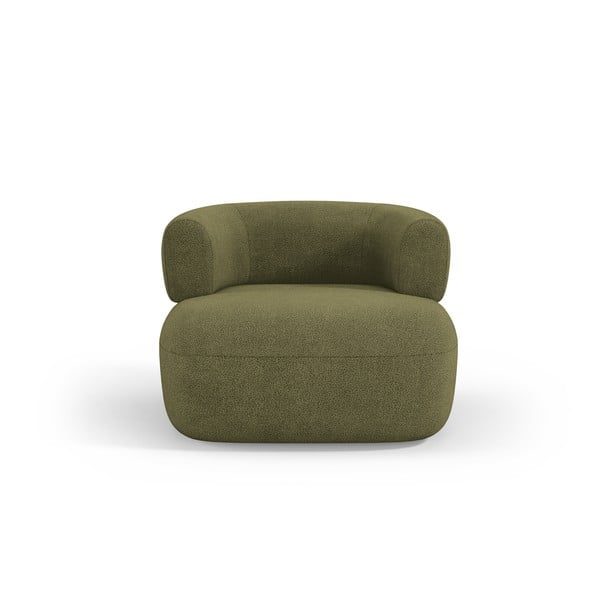 Zaļš atpūtas krēsls no buklē auduma Jenny – Micadoni Home