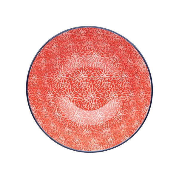 Sarkana keramikas bļoda Kitchen Craft Floral, ø 16 cm-image-2