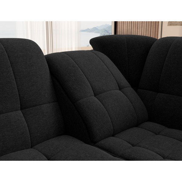 Melns salokāms/ar uzglabāšanas vietu stūra dīvāns (ar labo stūri/L veida) Sado – ELTAP-image-1