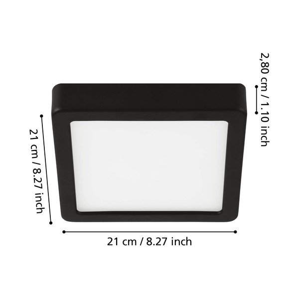 Melna LED griestu lampa 21x21 cm FUEVA 5 – EGLO-image-3