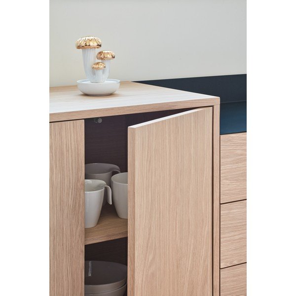 Gaiši brūna kumode ar zilām detaļām Teulat Valley, platums 150 cm-image-2