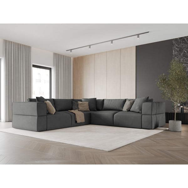 Tumši pelēks stūra dīvāns (ar maināmu stūri) Esther – Milo Casa-image-1