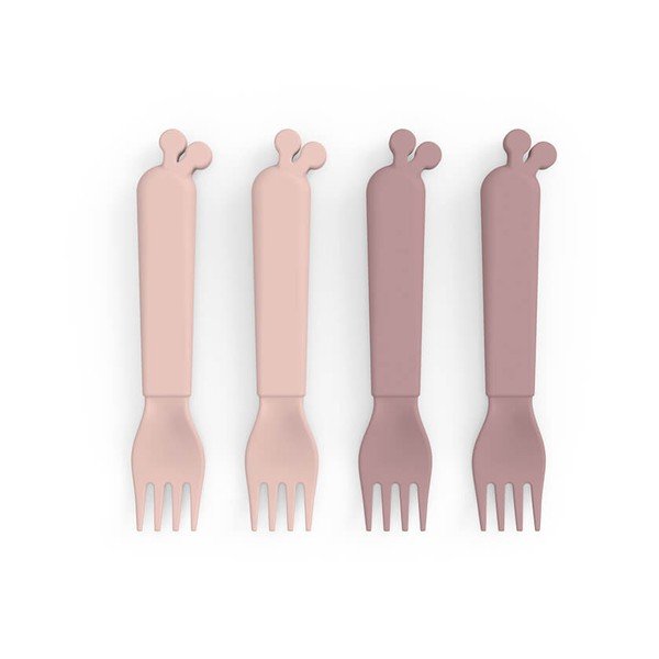 4 rozā dakšiņu komplekts bērniem Done by Deer Raffi-image-1