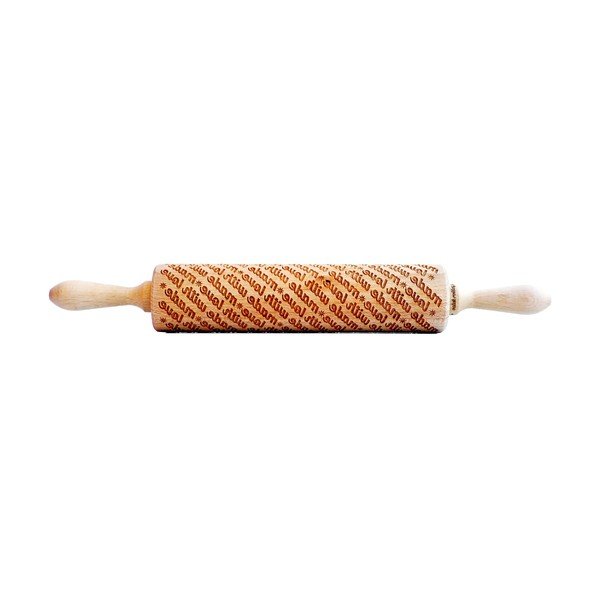Koka mīklas rullis ar gravējumu Made With Love – Valek