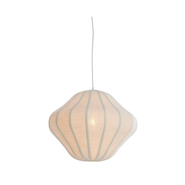 Krēmkrāsas piekaramā lampa ar auduma abažūru ø 10 cm Sukau – Light & Living-image-2