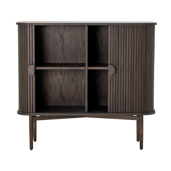 Brūna zema kumode ar ozolkoka imitāciju un bīdāmām durvīm 110x100 cm Valencia – Bloomingville-image-2