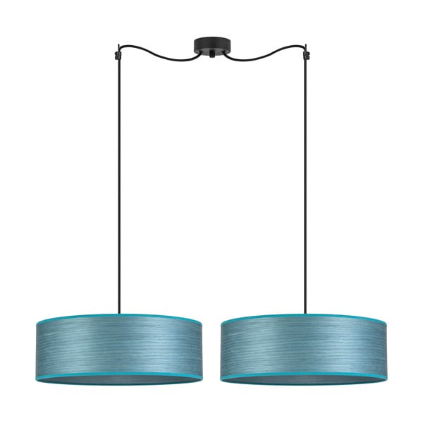Zila divviru dabīgā finiera griestu lampa Sotto Luce Ocho XL, ⌀ 45 cm