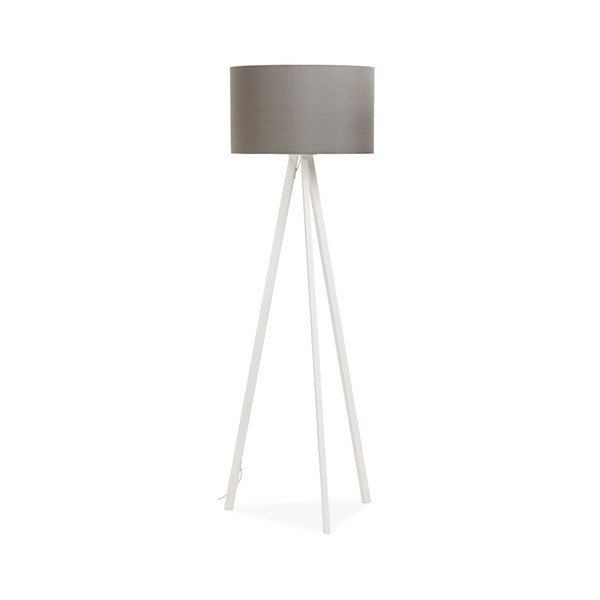 Kokoon Trivet stāvlampa ar baltu struktūru un pelēku abažūru-image-4