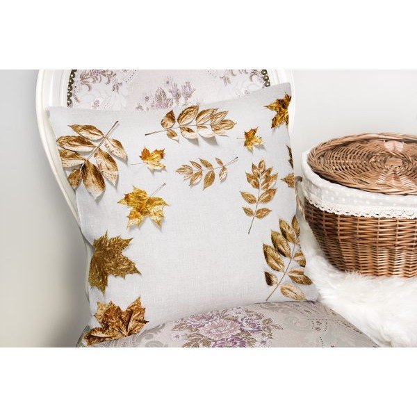 Minimālisma spilvena pārvalks Golden Leaves, 42 x 42 cm-image-2