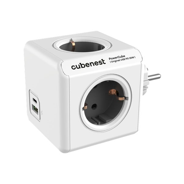 Kontaktligzda 12 cm PowerCube Original USB Schuko – Cubenest